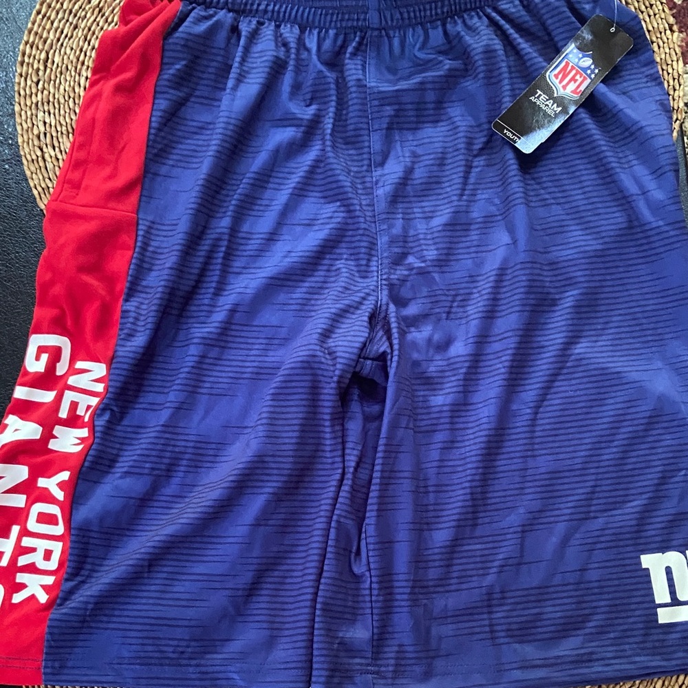 NFL Youth  Giants Blue and Red Athletic Shorts Size XL